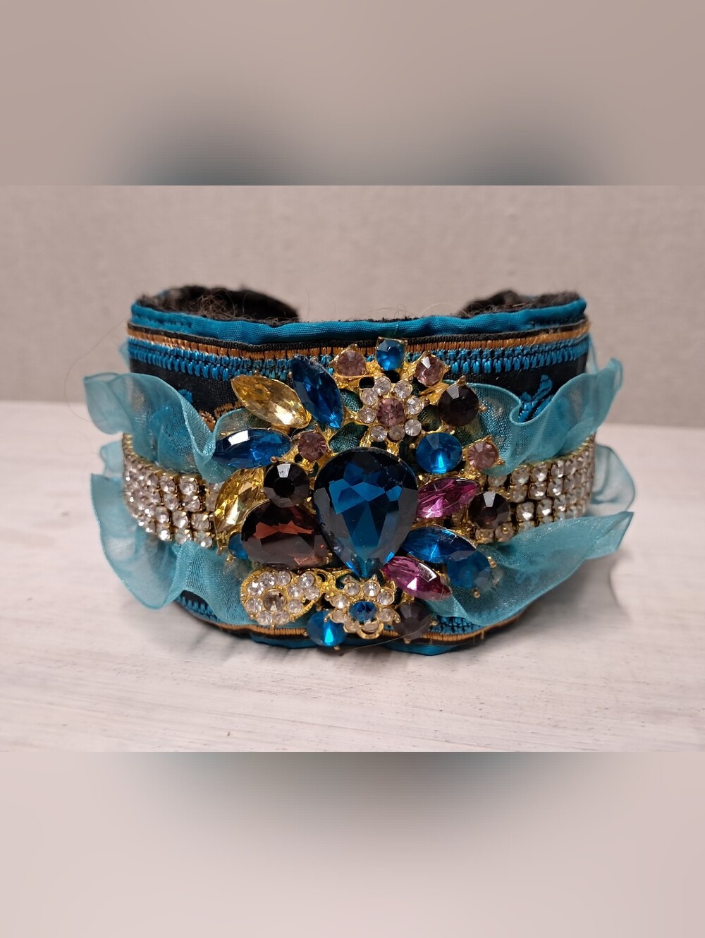 Embellished Rhinestone Dog Statement Collar